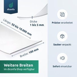 diconfa PVC Strips Transparent 100 mm 10 cm Wide - 0.05 to 10 m Long - 1 to 10 mm Thick ==> 100 x 300 x 1.5 mm (10 x 30 cm) - Rubber Strips Soft PVC Transparent Strip Curtain Sold by the Metre