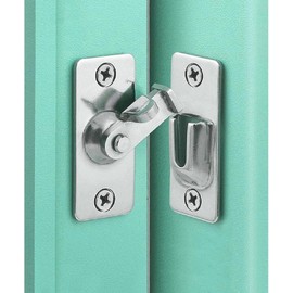 KAFENDA 90 Degree Locking Privacy Lock Sliding barn Door Latch Right Angle Door Clasp cam Lock (2 Pack Silver)