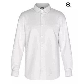 Tailored White Ice Long Sleeve Dress Casual 4 Way Stretch Large Comfortable