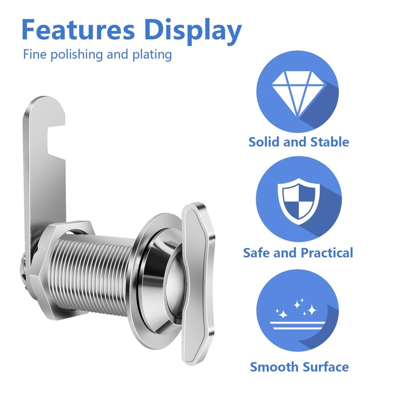 Thumb Operated Offset Cam Lock, 1-1/8” Cylinder Fits on 7/8”