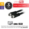 UltraPro RG6 Coaxial Cable 3ft. Black, F-Type Connectors, Double Shielded