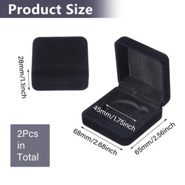 beinkmake 2Pcs Challenge Coins Display Case 45mm Black Velvet Display Coin Box Challenge Coin Protective Storage Presentation Box for Commemorative Coins Medals Tokens