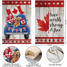 Louise Maelys 2 pcs Canada Day Garden Flags 12x18 Inch Double Sided Vertical Burlap Banners, Happy 1st July Decorations Maple Leaf Canadian Flag Home Outdoor Yard Porch Farmhouse Outside Decor (Only Flag)