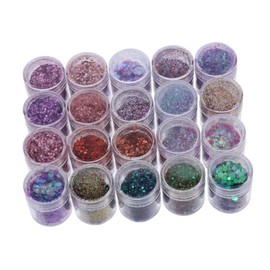 minkissy 20pcs Glitter Sequins Nail Decor Makeup Sequins Powder Sparkling Powder Body Makeup Salon/Home Use