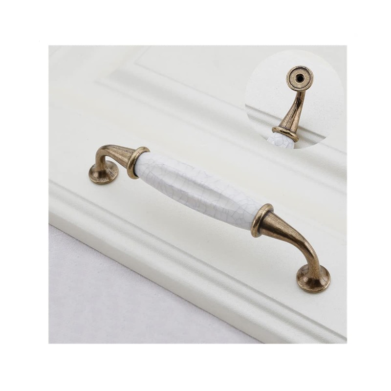 Mgoodoo Pack of 2 Vintage Crack Ceramic Cabinet Handles Antique
