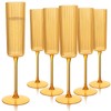 24 Pack Amber Plastic Champagne Flutes for Weddings Birthdays