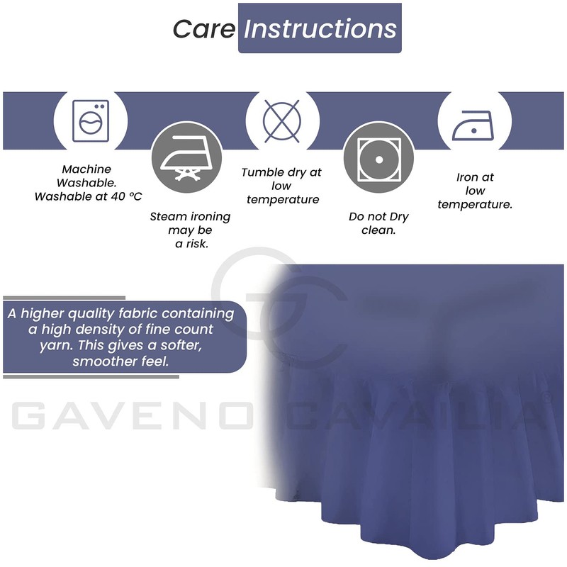 GC GAVENO CAVAILIA Easy Care Single Valance Sheet Frilly Bedding