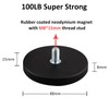 ULIBERMAG 2 x Rubber Coated Magnets with M8 Threaded Bolt