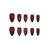 Wine Red Fake Nails Almond Press on Nails Medium Length