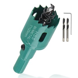 Qjaiune 1 Inch Hole Saw with Arbor, 25mm Hole Saw HSS Bi-Metal Hole Cutter Smoothly Cutting in Cornhole Boards, Plastic, Wood, Fiberboard, Drywall