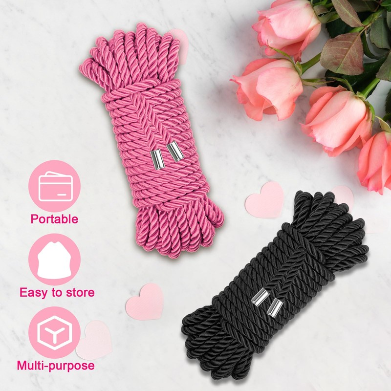 Coldairsoap Soft Silk Rope, Pink Nylon Rope Skin Friendly Twisted