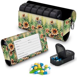 BVYA Pill Organizer Case, Weekly Travel Pill Case Medication Reminder,for 2 Times A Day, 7 Days a Week-Includes Printed Leather Carrying Case