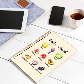 MONALET Christian Fruit of the Spirit A5 Spiral Notebook Gifts, Bible Verse Study Hardcover Daily Journal Notebooks Lined for Office School Work Note Taking, Church Prayer Composition Notebook 5.5x8.3