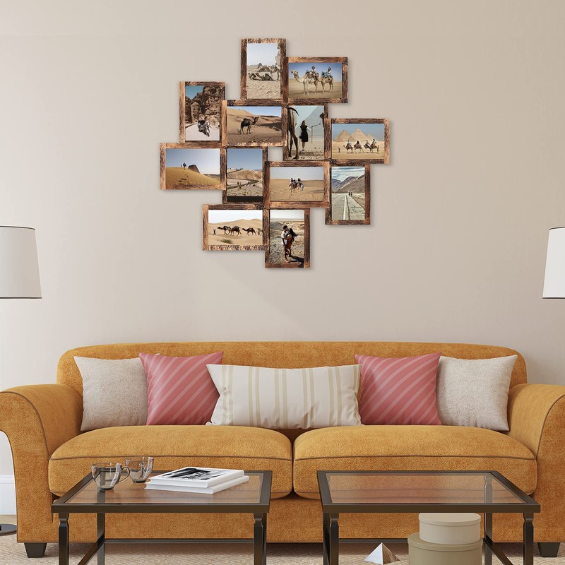J.M.Deco 12 Opening Collage Picture Frames Wall Decor, 4x6 Collage