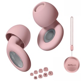 MUTEpodz Ear Plugs for Sleeping Noise Cancelling, 45dB Hearing Protection, Reusable, Soft Silicon Earplugs for Concerts, Swimming, Block Snoring, Ear Plugs for Noise Reduction (Pink, 1 Count (Pack of 1))