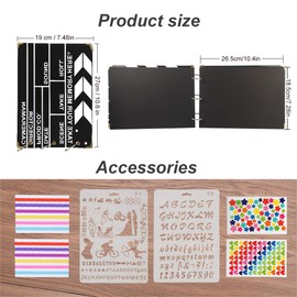 ThxMadam DIY Vintage Photo Album - Scrapbook Album - Wedding Guest Book - Black Pages - Photo Book - Ring Binder