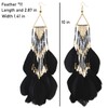 Women Faux Feather Earrings Bohemian Seed Beaded Earrings with Feather