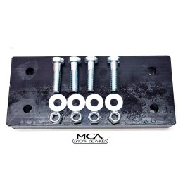 AFTRMARKET ARCTIC LD SNO-PUSHER POLY BLOCK BOTTOM MOUNT ONLY HARDWARE 1.5 X 6 X 13.5 10208