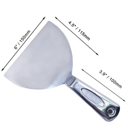 Sinyiol Flex All Stainless Steel Joint Knife Putty Scraper,6-Inch Professional Grade 420 stainless steel, All-Metal, Precision Ground Edge Putty Knife Tape Knife (6")