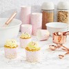 50 Pack Gold Polka Dot Paper Baking Cups, Pink Cupcake