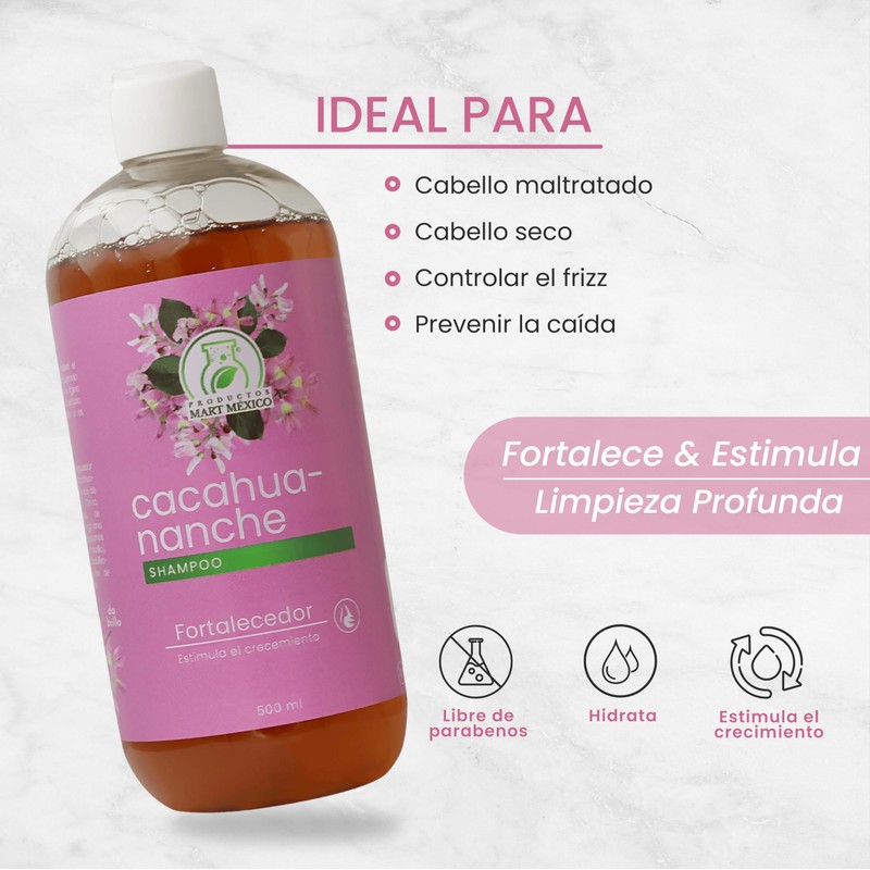 Shampoo Con Cacahuananche Estimulador Capilar Productos Mart Mexico 500 Ml