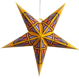 Mosaic Paper Star Lantern with 12 Foot Power Cord Included