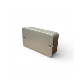Metal Clad Blank Plate 2 Gang + Back Box Gang Metal Clad Blank Plate Surface Mounted Box 2 Gang, 40mm Back Box Heavy Duty