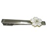 Kiola Designs White Cherry Blossom Flower Tie Clip
