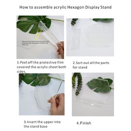 Set of 2 Acrylic Hexagon Blank Table Stand,DIY Geometric Blank Stand Sign for Social Media Business,Store,Party Deco (8'', Clear)