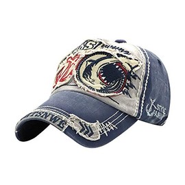 Minaco Life Men's Shark Embroidered Baseball Cap Unisex Casual - baseball biege