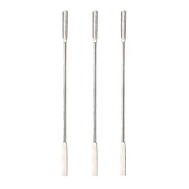 Micro Lab Sampling Reagent Spoon, 3 Pieces Laboratory Spoon Spatula Metal Laboratory 2 in 1 Double Head Stirring Spatula for Powder, Gel Cap, Filler, Laboratory Supplies
