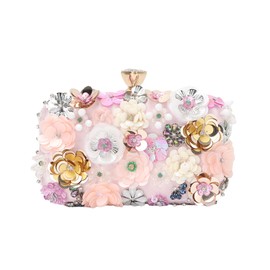 LHHMZ Women Floral Clutch Handbag Handmade Flower Evening Bags Bride Wedding Party Clutch Handbags