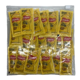 Mustard Packets (7g) - Gift Assortment - 50 Count Single Serve - Mustard Condiment Packs with 8 x 8 inch Chronos Food Safe Slide Seal Bag