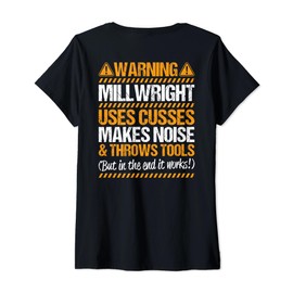 Millwright Industrial Mechanic Throws Tools Millwright V-Neck T-Shirt