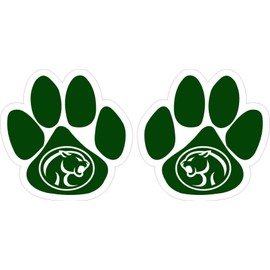 StickerTalk Mirrored Green Cougar Paw Vinyl Stickers, 1 Sheet of 2 Stickers, 2.75 inches by 2.75 inches Each