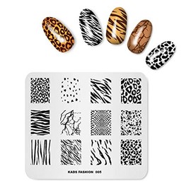 Stamp plate animal pattern leopard tiger cow zebra multi-pattern template print image nail art stamper nails tool