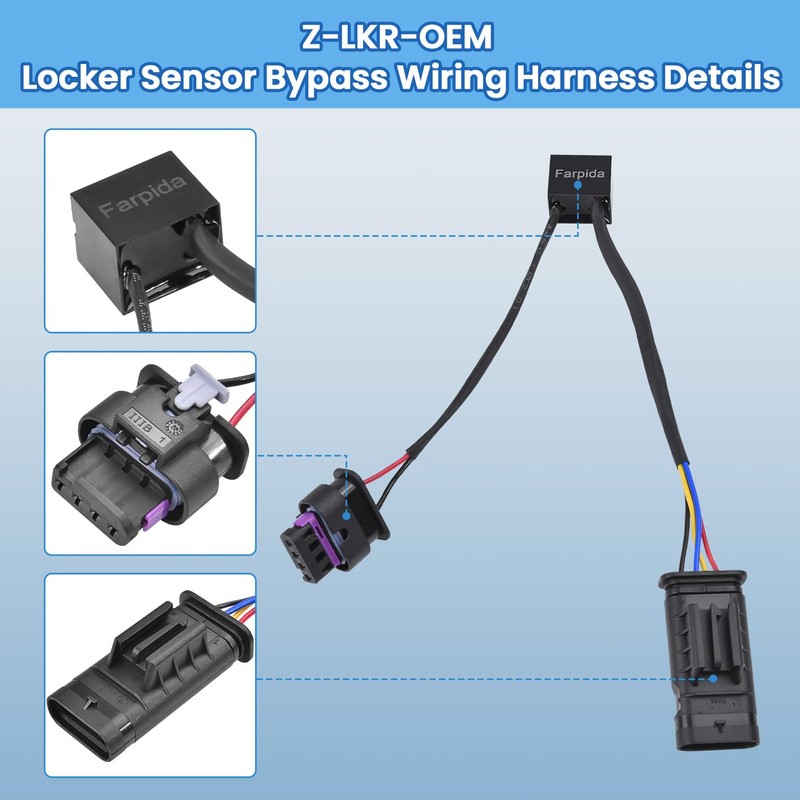 Farpida Z-LKR-OEM Locker Sensor Bypass Wiring Harness Z Locker Sensor