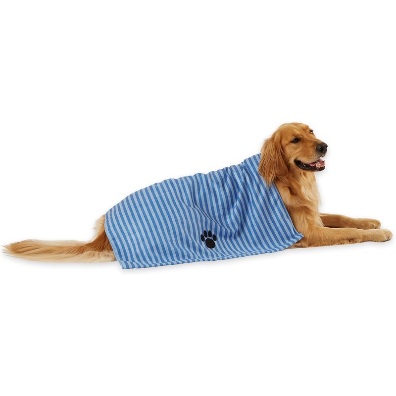 DII Bone Dry Microfiber Pet Bath Towel with Embroidered Paw