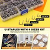 Tanstic 540 Pcs Insulated U Staple Nail Assortment Set with