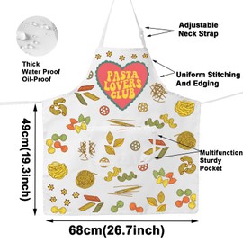 JNIAP Pasta Chef Apron Pasta Making Apron Italian Pasta Apron Pasta Lover Gifts Pasta Themed Apron Italian Chef Apron (Pasta Lovers Club)