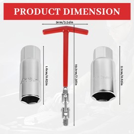3pcs Spark Plug Wrench, T-Handle Spark Plug Socket Set Gap Tool Wire Sparks Plugs Removal Tool for Small Motor Vehicles, 5/8 Inch (16 mm) & 13/16 Inch (21 mm) Sparks Plugs Socket Tools for Lawn Mowers