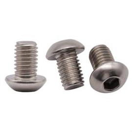 RoyceMart M8 x 10 mm (20 Pack) Hex Socket Button Head Cap Screws Bolts, Allen Socket Drive, 304 Stainless Steel 18-8, Bright Finish, Full Thread, Machine Thread