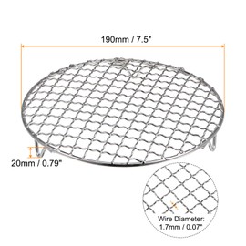 sourcing map Round Cooking Rack 7.5 Inch Stainless Steel Cross Wire Grilling Grill Net Racks Steaming Cooling Grill Rack Cooking Grill Rack with Legs for Cooking Baking Steaming BBQ