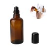 XINGZI 3PCS 50ML Empty Refillable Amber Glass Roll on Bottles