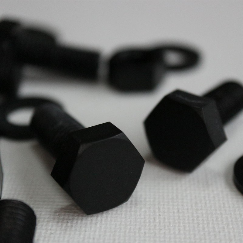 20x Black Nylon Hex Head, M10 x 25mm, Plastic Nuts