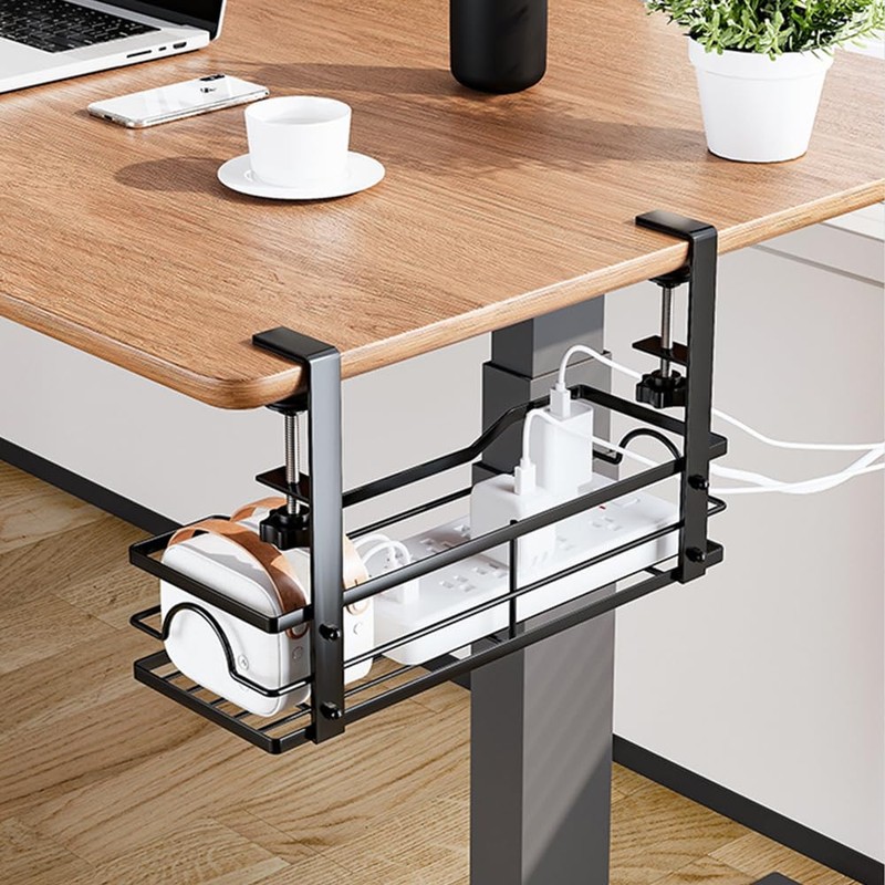 Mecmbj Cable Management Desk, Cable Organiser Desk, No Drilling Required,