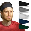 Relix Sports Headband for Men (5 Pack) Moisture Absorbing Workout