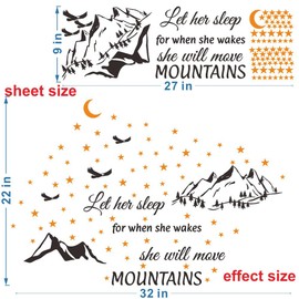 ANFRJJI Jungle Night Adventure Wall Sticker - Removable PVC Decal with Moon, Stars, Pine Trees, and Eagle - Inspirational Quote Included - Perfect for Kids' Room, Nursery, and Student Dorm Decor