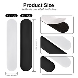 AccEncyc 30pcs Lead Tape for Pickleball Paddles 3g Weighted Pickleball Lead Tape Strips for Paddle Edge Guard Adhesive Pickleball Tape Bars to Increase Power Swing Speed (Black/Silver)