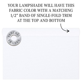 FenchelShades.com 12" Top Diameter x 12" Bottom Diameter x 8" Height Fabric Drum Lampshade with Brass Hardware European Attachment (Linen White)